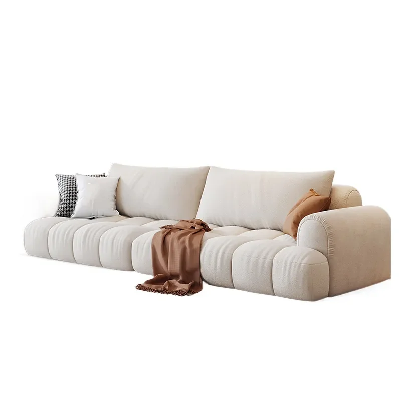 for Special Puff Marshmallow Cat Scratch Cloth French Cream Style Living Room Modern Simple Cloud Sofa Fabric Sofa