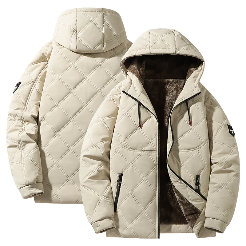 

Зимние ветрозащитные парки с капюшоном для мужчин, термокомфортная куртка на флисовой подкладке, мужское утепленное пальто, деловые повседневные пуховики
