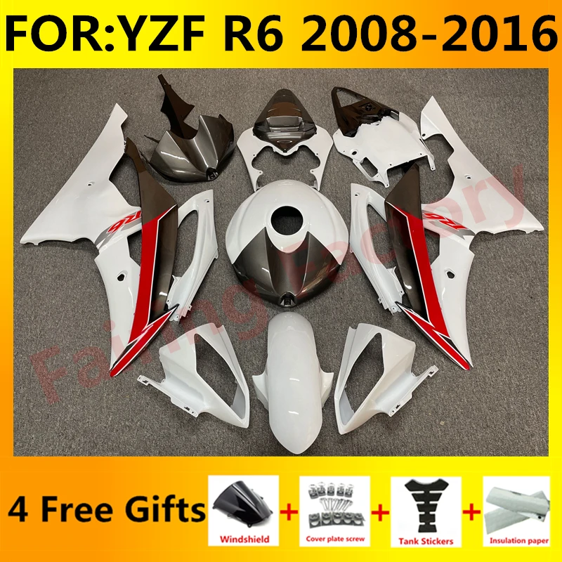 

Motorcycle full Fairing Kit fit For YZF R6 YFZ-R6 2008 2009 2010 2011 2012 2013 2014 2015 2016 Bodywork Fairings red white