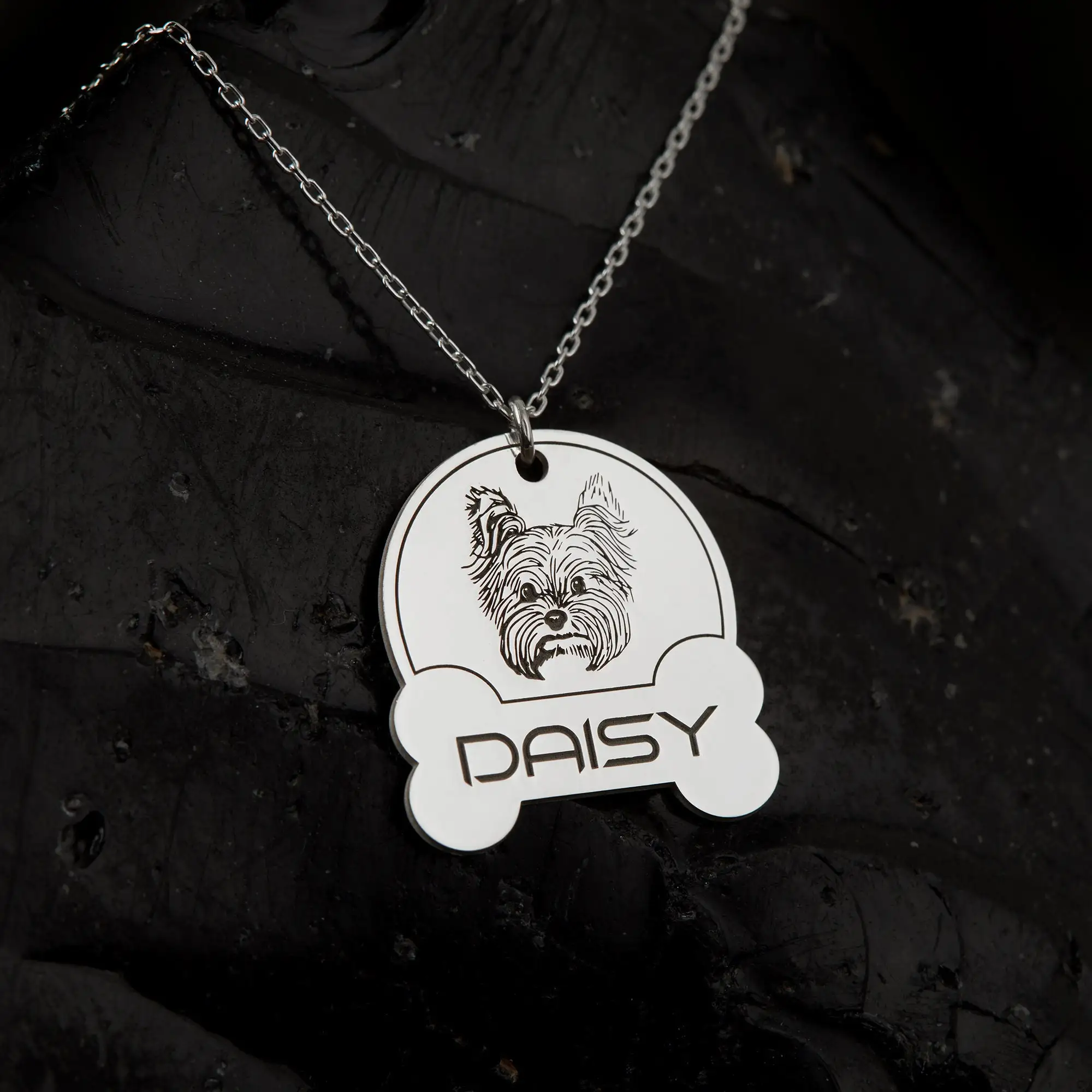 

Pet Photo Engraving Jewelry Stainless steel Necklace Custom Pet Portrait Dog Necklace Remembrance Pendant Gift for Pet Lover