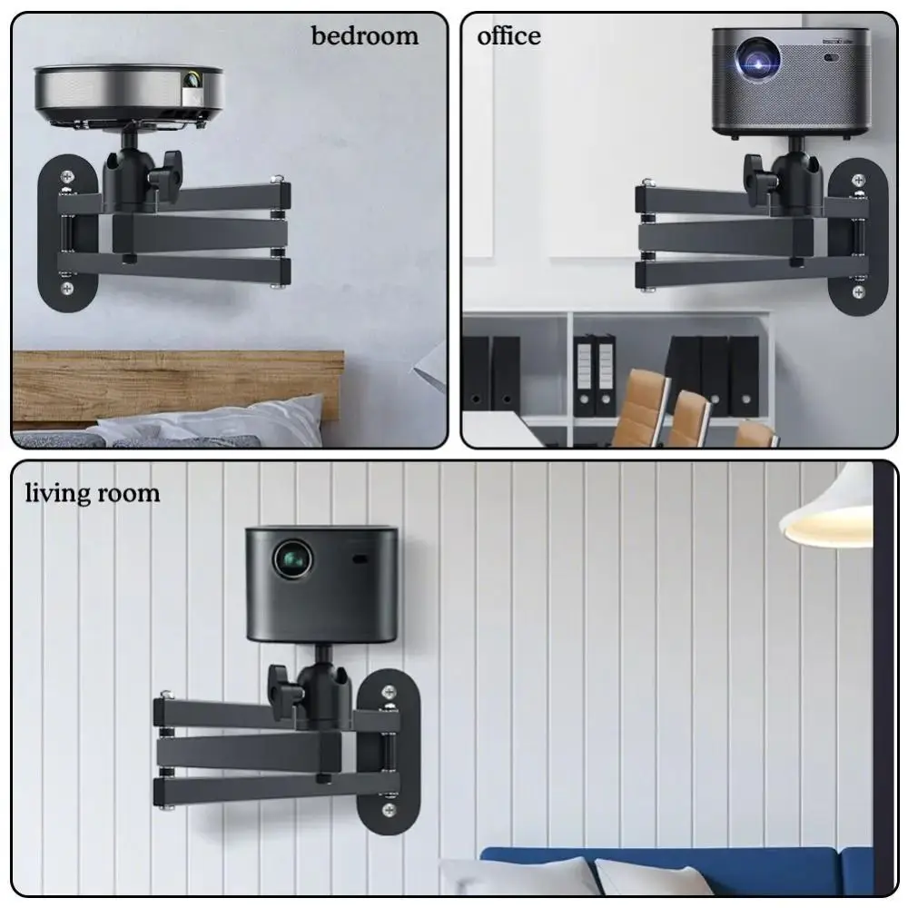 Multi-angle Adjustable Projector Stand Carbon Steel Sturdy Wall Mounted Bracket Universal for XGIMI/JMGO/Xiaomi