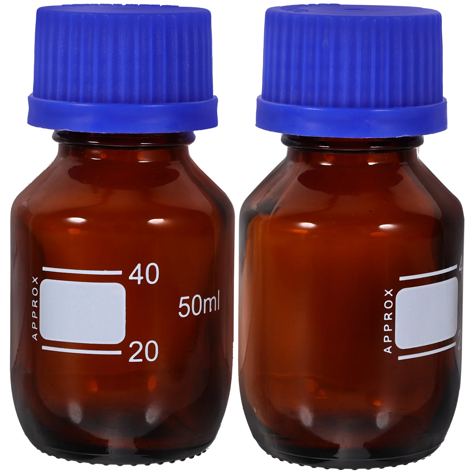 

2Pcs Reagent Bottles Glass Plastic Material Sealed Screw Caps for Liquid Chemical Sample Home Storage