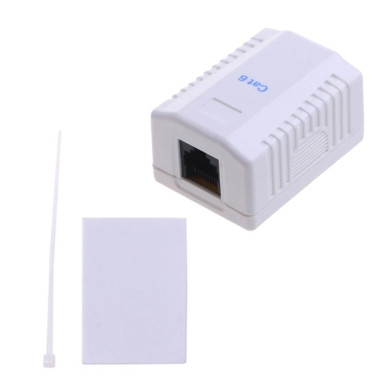 Cat6 RJ45 8P8C Connector UTP Unshielded Single Port Desktop Mount Box CAT6 Module Information Socket