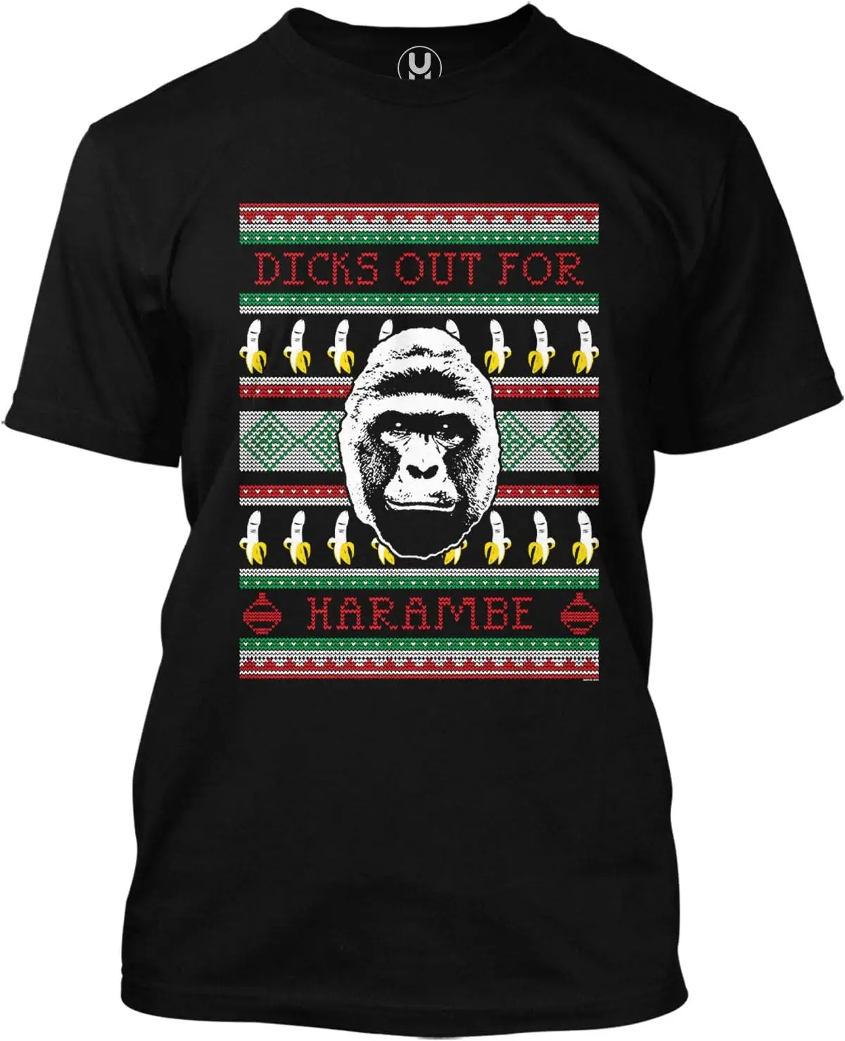 

Забавная уродливая Рождественская Мужская футболка Dicks Out для Harambe