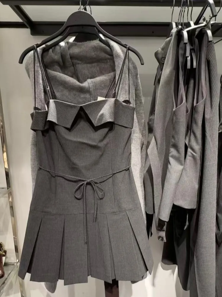 Faionable واسعة الطية سليم صالح Svel Strapl Dr جديد وصول شتاء 2025 الملابس النسائية الساخنة فتاة Sle عادية Dr