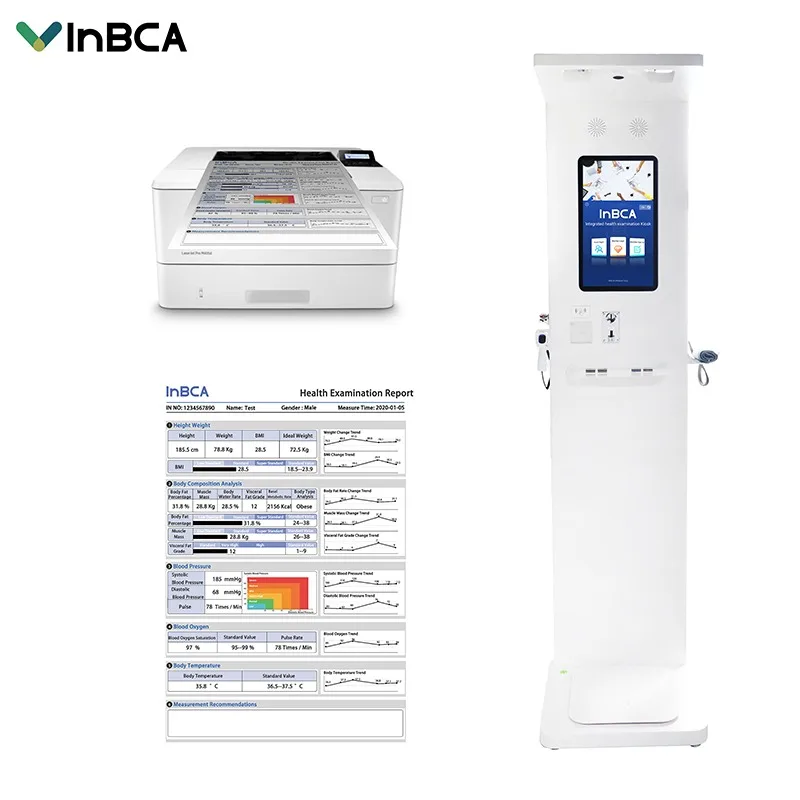Body Analyse Machine Touch Display Health Care and s Health Screening Kiosk Health Testing Vital