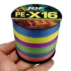 JOF 16/12 Strands Sea Fishing Line 100m Multifilament Pe X16 X12 0.16mm-0.80mm 25lb-200lb Wear-resistance Anti Bite Braided Line