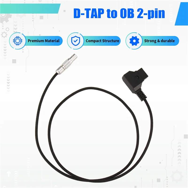 A95Q-Durable Power Supply Cable 2 Pin Male Solution D Tap To 0B For Teradek Transvideo Smallhd 703 Monitor