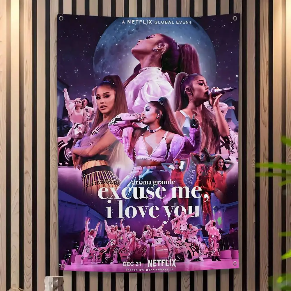 A-Ariana Singer G-Grandes Large Size Shop Art Promotion Advertising Booth Flag Hanging Banners