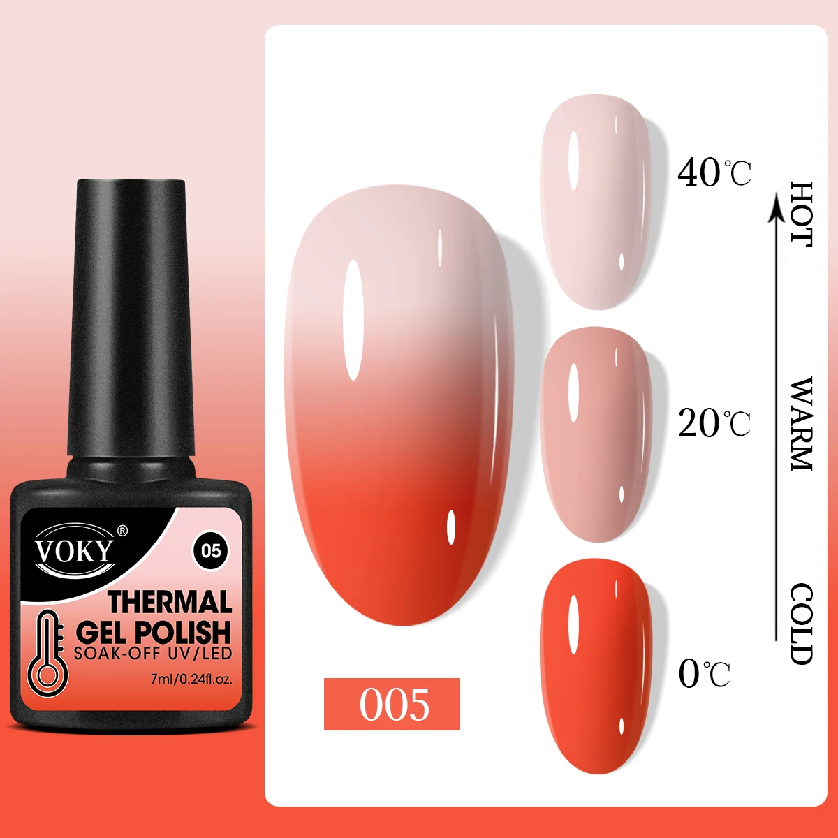 VOKY 7 ml farbwechselnder Gel-Nagellack für Heimmaniküre oder Geschenke, die auf der Temperatur abhängig ist