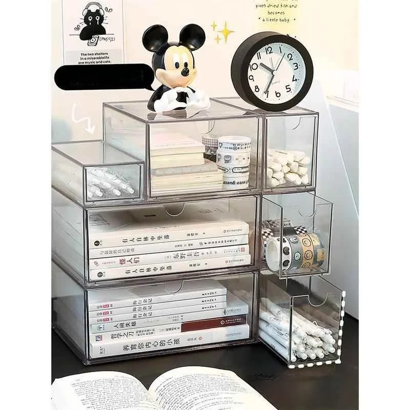 

Acrylic Plastic Drawer Style Storage Box Desktop Transparent Organizer for Jewelry And Miscellaneous Items Simple Design Home...