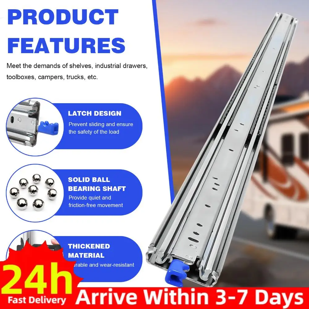 

Прочные направляющие для ящиков с боковым креплением и замком, промышленные направляющие, устойчивые к ржавчине, профессиональные направляющие для мебельной фурнитуры