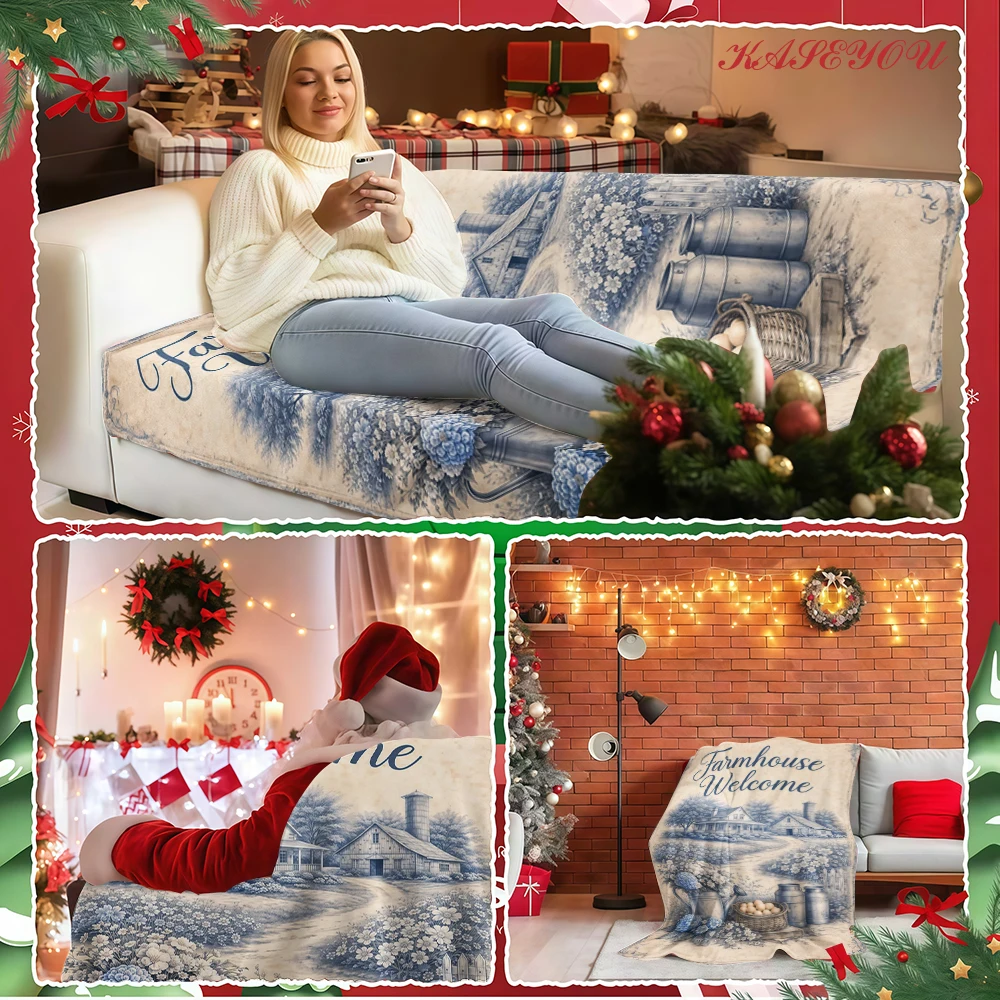 Turquoise Roses Print Super Soft Warm Holiday Quick Drying Flannel Throw Perfect Addition to Any Bedding Set Collection