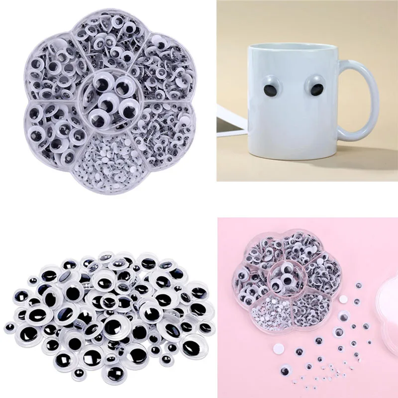 1 Box Eyes Animal Plastic Self Adhesive Doll Eyes for DIY Craft Toys Scrapbooking Decor Craft Supplies 4/5/6/7/8/10/12mm