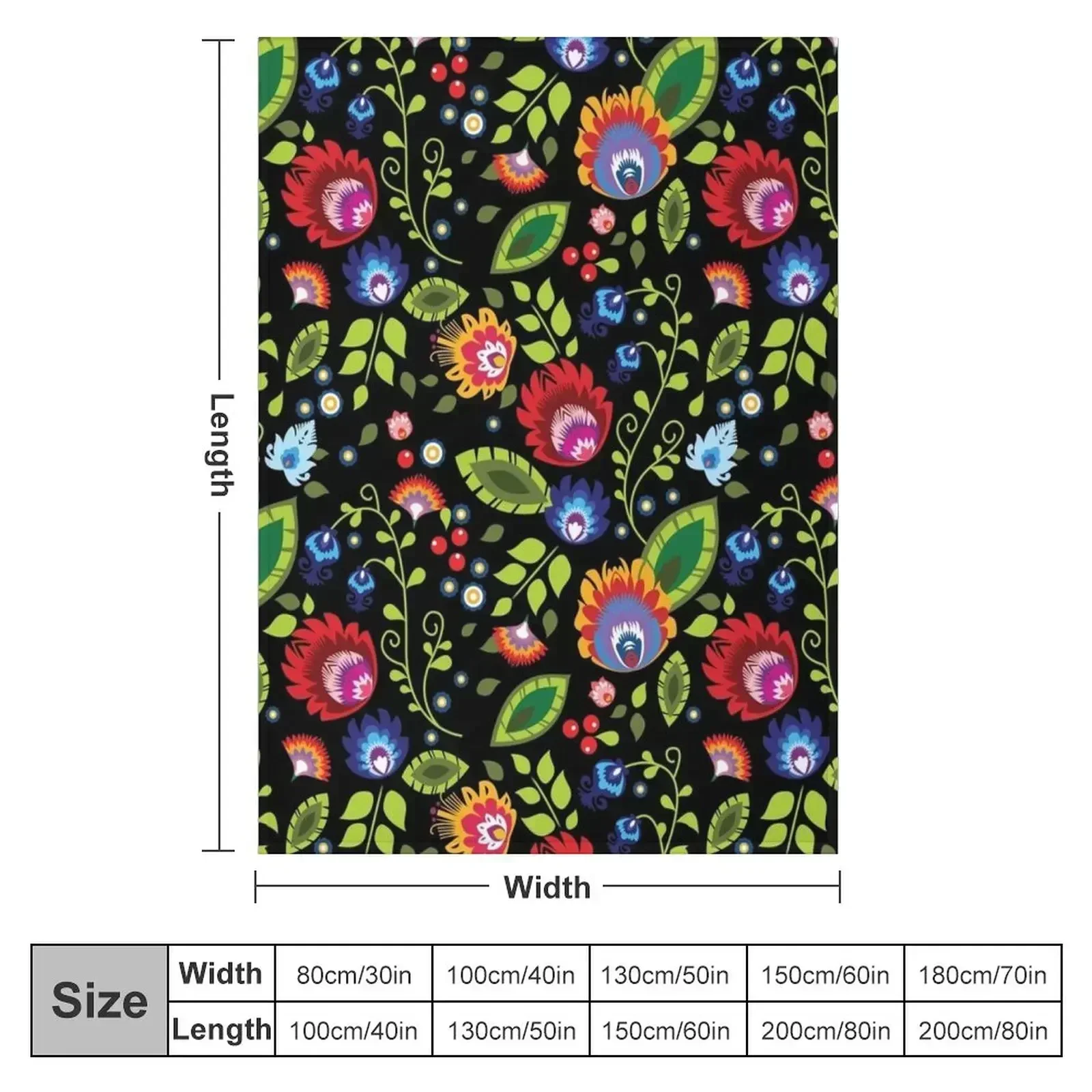 Polish Folklore - beautiful composition on black Throw Blanket warm for winter anime Weighted Sofas Blankets