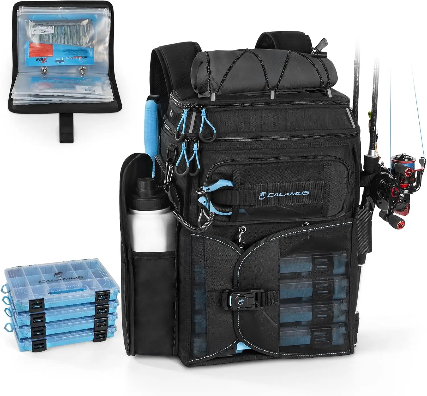 

Lightweight 42L Fishing Backpack with Rod Holders, Bait Binder & Insulated Food Compartment