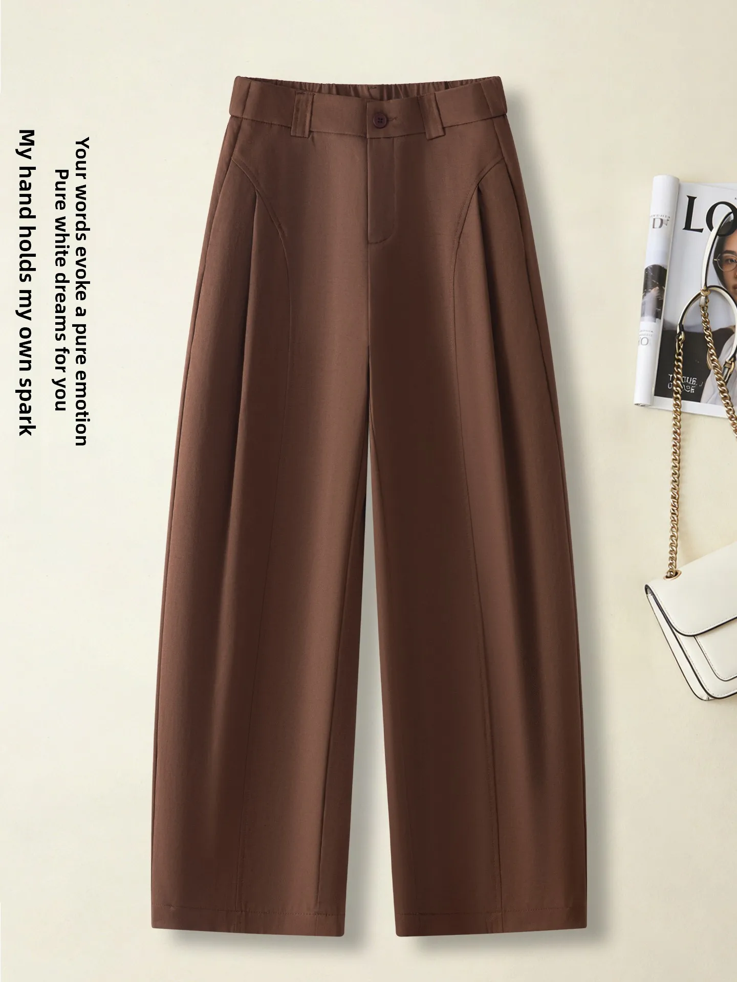 High Waist Straight Leg Thin Casual Pants Women's Wide Leg Suit Pants Loose Fit High Waist Slimming Summer Fashion 2026