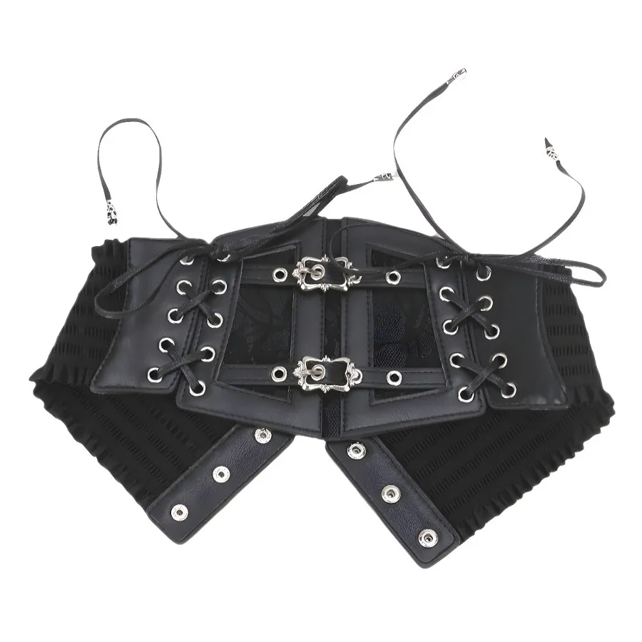 

【New style】Vintage black lace strap waist seal women's elastic belt high-end waist dress decorative belt