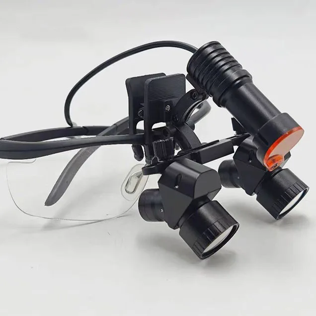 Dental Magnifying Glass, 4X-6X LED Headlight, Head-Mounted Loupe for Surgery, Orthopedic, Ear, Throat, Nose, Oral Examination