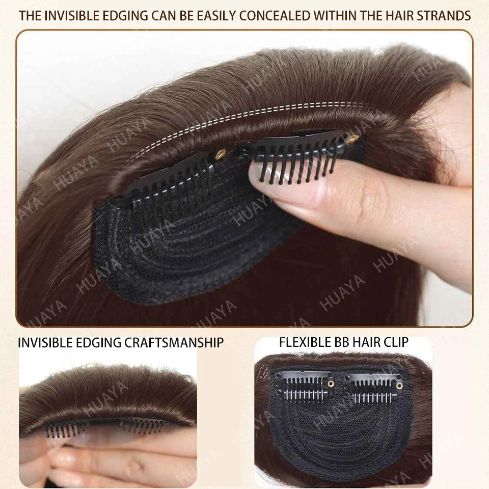 Synthetic Fluffy Upgrade Invisible Hair Pads Clip in Hair Piece Seamless Pad Women Girls Hair Extensions Natural Hair Top Side C