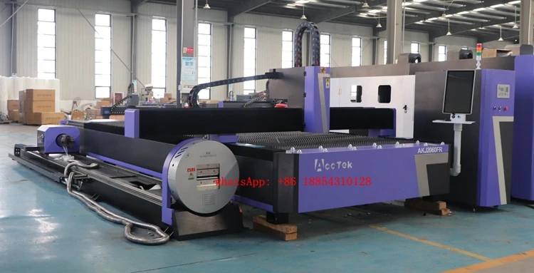 Laser CNC Fiber Cutting Machine Metal Laser Cutter Machine For Steel Sheet 1500w Laser Tube 1500mm*3000mm Cutting Area Cooper Al