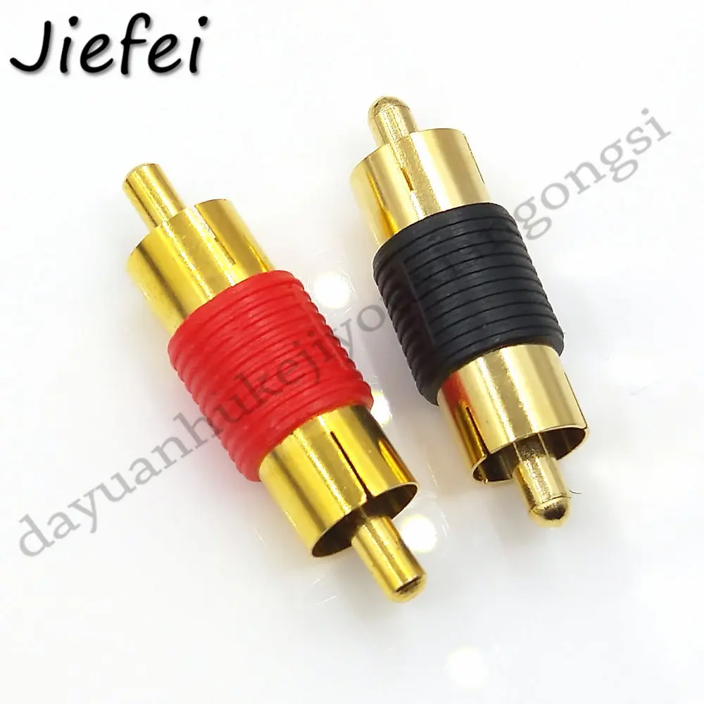 50-200 pces banhado a ouro rca macho para macho rca jack plug conector adaptador de áudio e vídeo cabo extensor conversor de cabo