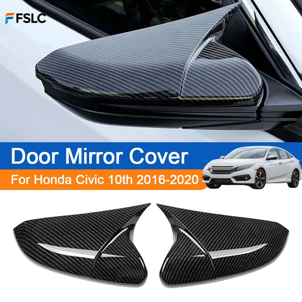 

Украшение автомобиля, крышка зеркала на дверь для Honda Civic 10th 2016-2020, автомобильные аксессуары заднего вида, обновление автомобиля, модификация автомобиля