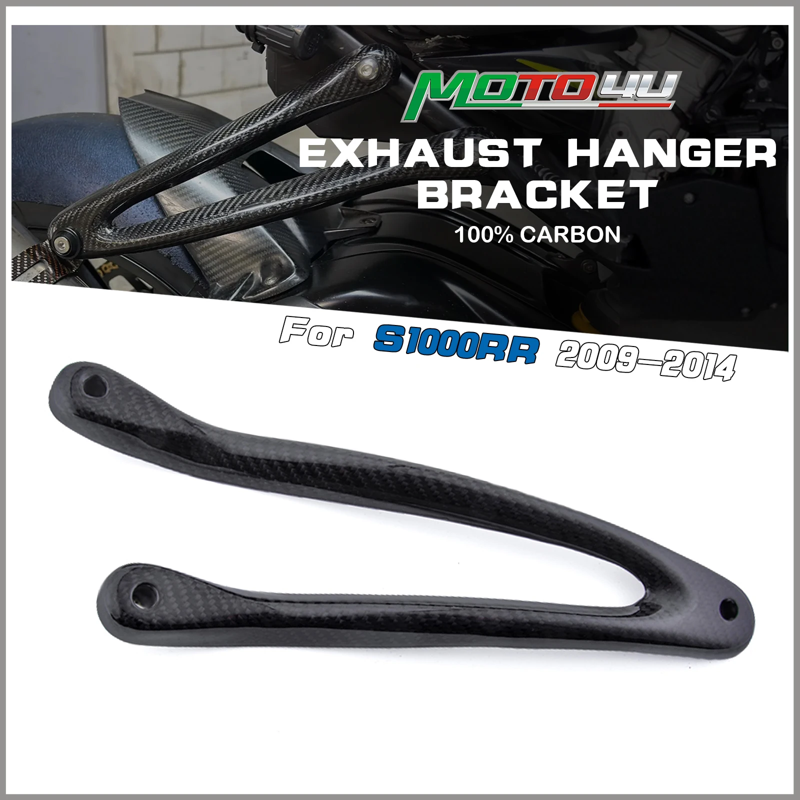 

100% Carbon Fiber 3K Motorcycle Exhaust Hanger Bracket For BMW S1000RR 2009 2010 2012 2013 2014