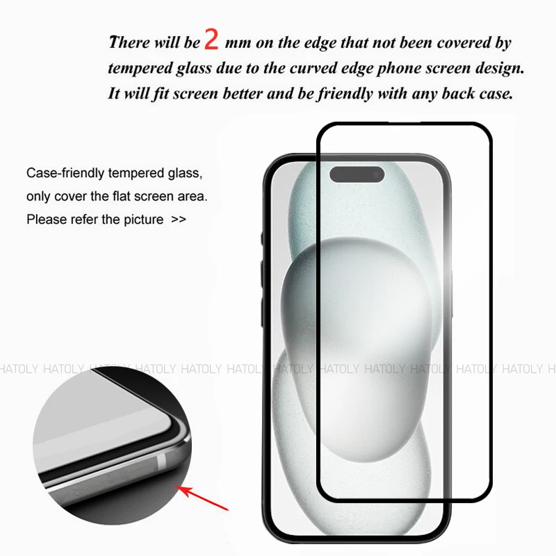 2/4PCS Tempered Glass For iPhone 16 Screen Protector iPhone 16 Plus 16 Pro Max Glass Full Glue Cover Screen Phone Film iPhone 16