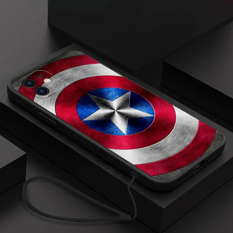 Marvel  Avengers LOGO Phone Case For Samsung Galaxy S23 S22 S21 S20 Ultra Plus FE S10 Note 20 Plus With Lanyard Cover