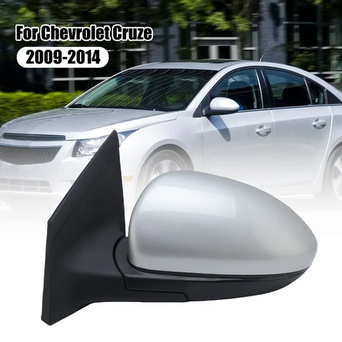 Chevrolet Cruze 2009-2014 용 5 선 백미러 어셈블리 가열 수동 접이식 실버 그레이 사이드 미러 자동차 액세서리