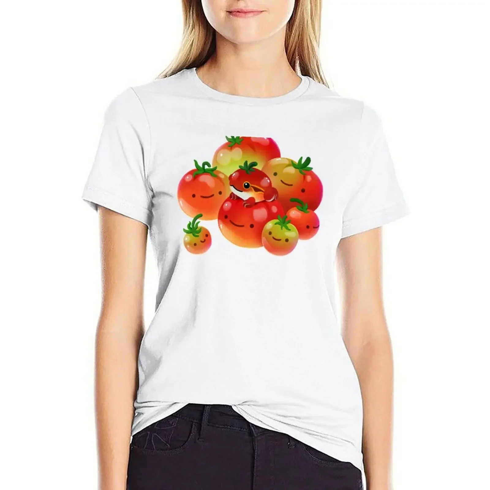 

Tomato frog T-shirt kawaii clothes summer top funny t shirts for Women