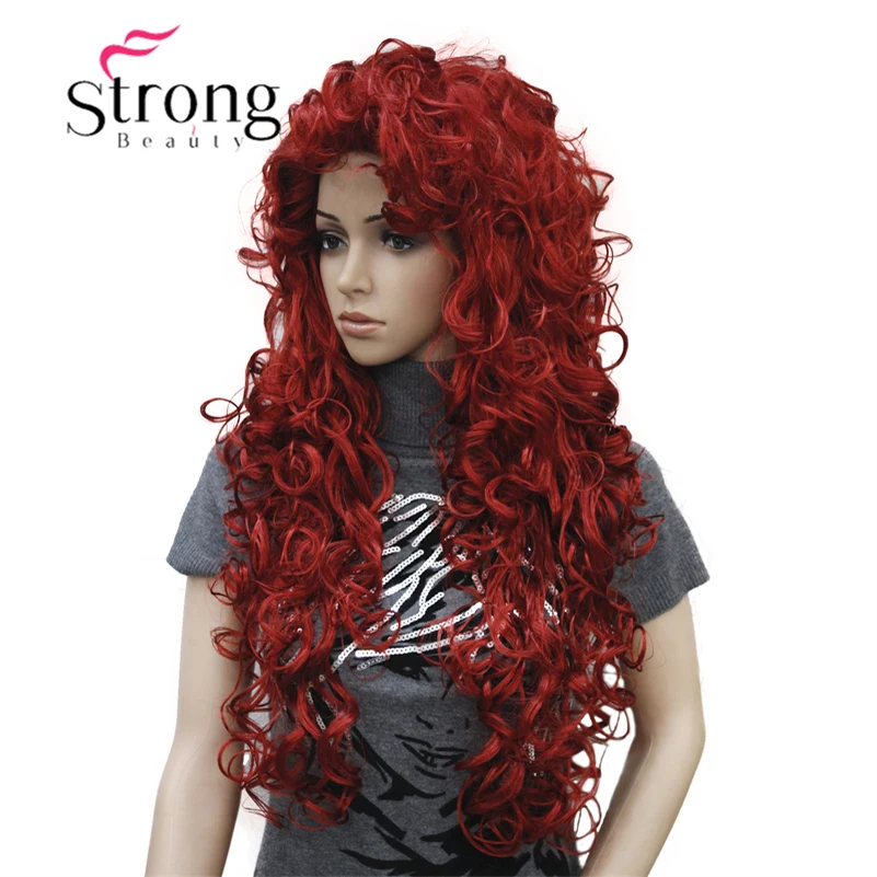 StrongBeauty Long Curly Red Synthetic Wig Cosplay Wigs COLOUR CHOICES
