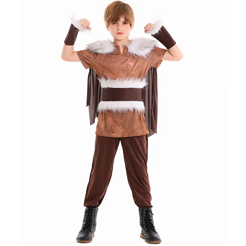 I Halloween Children's Boys' Costumes Viking Cosplay Stage Party Costumes Viking Warrior Boys' Gothic Harajuku Style Outfit 2025