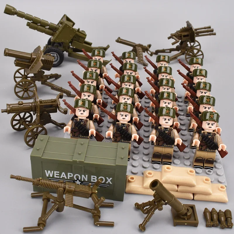 Zweiter Weltkrieg Infanterie, Militärsoldaten, Krieg, Nationalarmee, Mini-Gewehrmodell, Bausteine, Bausatz, Montage-Spielzeug – Detail 6
