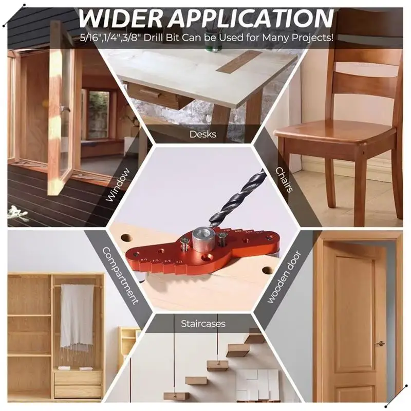 Dowel Jig Kit For Floating Shelf Bracket(1/2Inch X 11.8Inch Drill Bit) Drill Guide For  Shelf,Centering Hole Drill