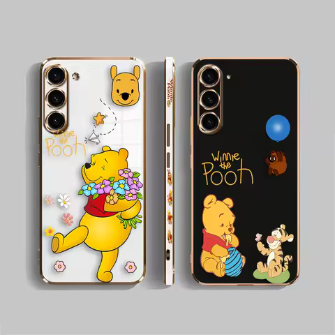 Smooth E-TPU Phone Case For Samsung Galaxy S24 S23 S22 S21 S20 FE S10 A01 A02 A03 PLUS 5G Case Disney Winnie The Pooh Honeypot