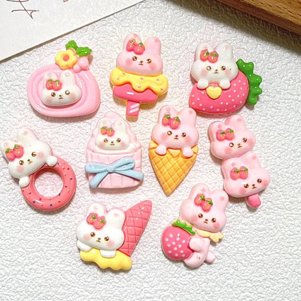 

Cartoon Strawberry Cat Desserts Flatback Miniature Resin Simulation Decor for DIY Dollhouse Bar Toys Creative Home Decoration