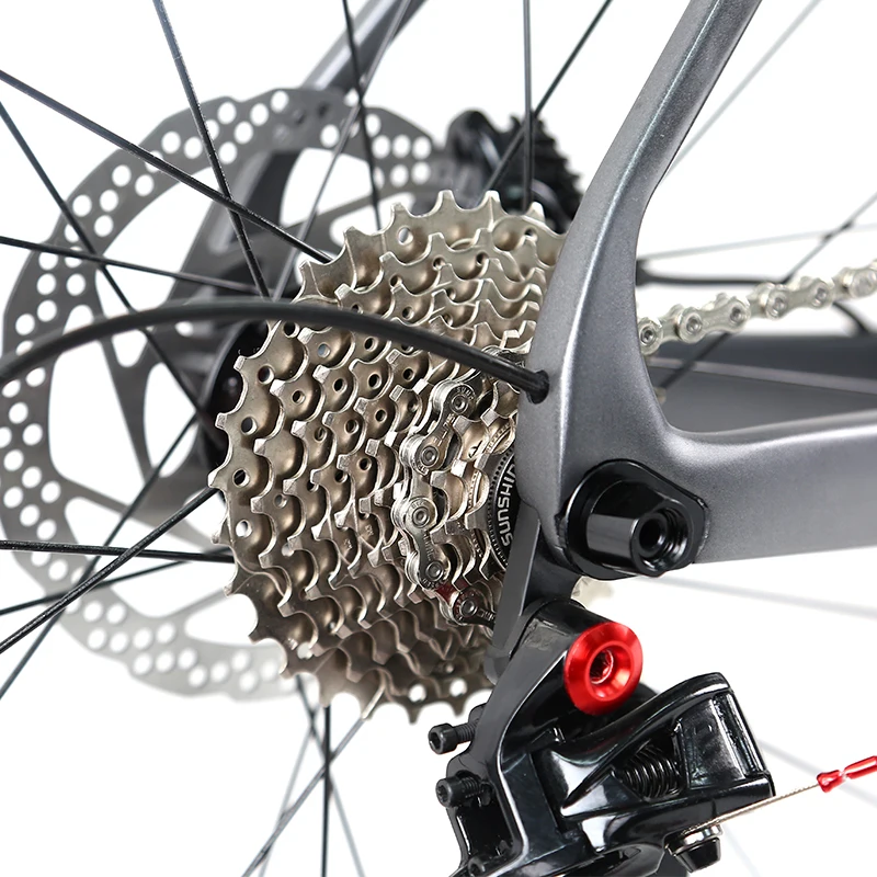 *For 700C Carbon Fibre Road Bike with RS 22 Speed Gears Hydraulic Disc Brake Aero Racing Frame Alloy Wheels Integrated Handlebar