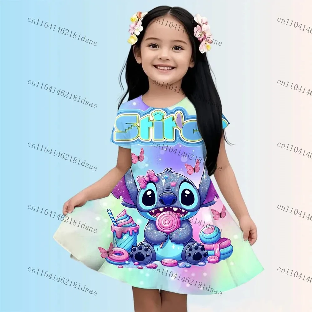 

HOT NEW Summer Girls' Clothes 3d Printed Romantic Stitch COSPLAY sleeping sports outdoor polyester adults Y2K Daily Short Dress