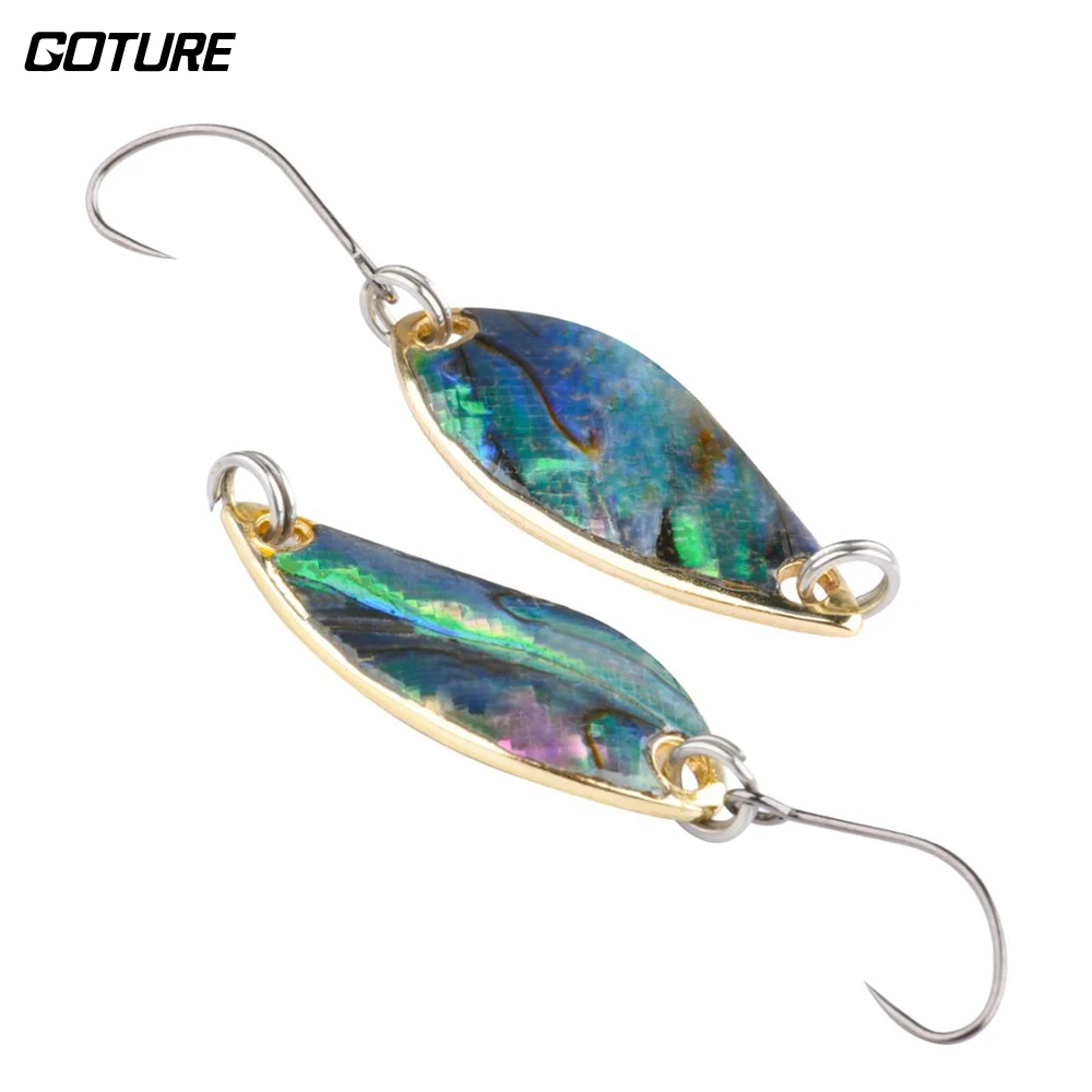 

Goture Metal Spinner Spoon Lures 2pcs 2.8g 4g Artificial Hard Bait Vib Wobbler Spinner Bait Steel Hook Lures for Bass Pike Perch