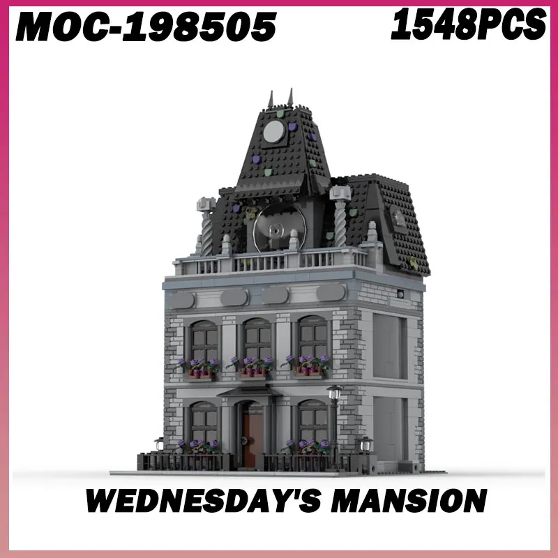 

1548 шт. MOC- 198505 Особняк среды, средневековый вид на улицу, архитектурная модель, кирпичи, сборка игрушек, подарок, подарок для взрослых, здание