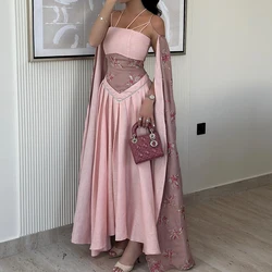CustomizedTea Length Straight Sleeveless Jersey Classic Celebrity Dress Strapless Fashion Pleats Flowers Dresses For Formal Occa