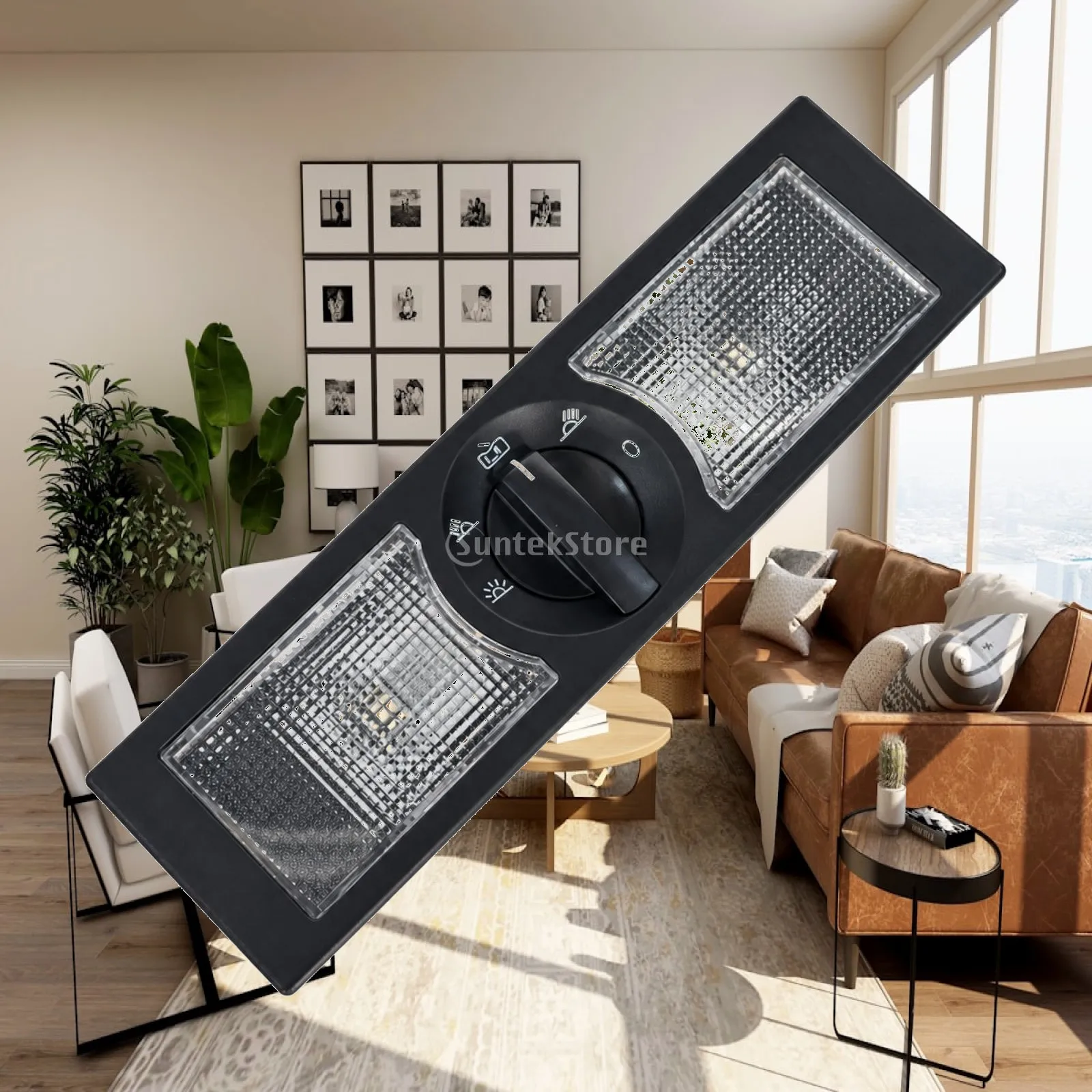 Rotary Control Overhead Lamp Compact Rear Roof Reading Lamp Car Interior Reading Light Non-Dazzling for Vehicle Cabin
