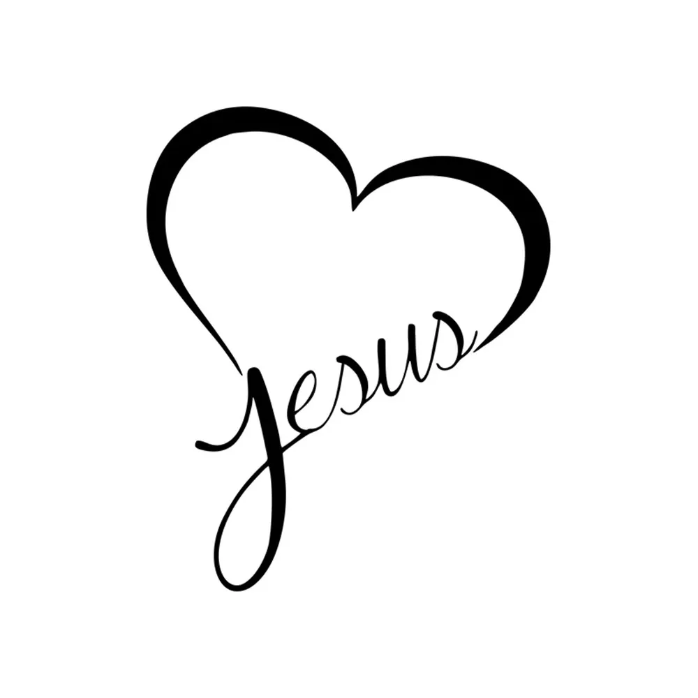 JESUS HEART Vinyl Decal Sticker for Car Window Wall Bumper God Love Christ Bible Car Sticker