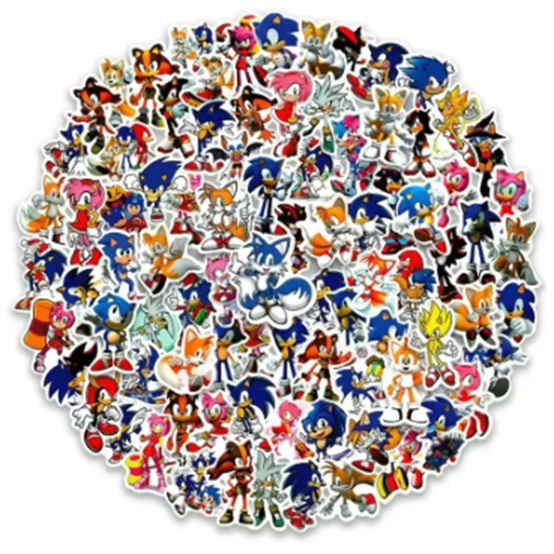 50 قطعة اليابان سونيك فلاش أنيمي ملصقات الكتابة على الجدران الهاتف الكرتون القنفذ ملصقات لعبة مائي الاطفال حفلة فيديو بطل لعبة لعبة #4