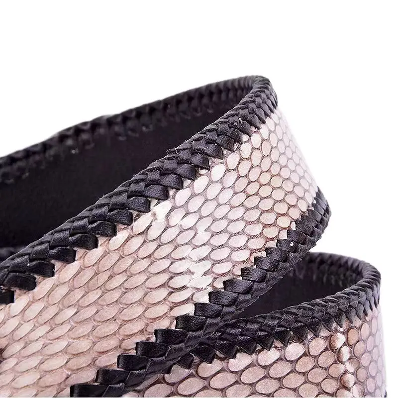 2024 men high quality genuine leather belt luxury designer belts men snake skin fashion Strap male for man PD006