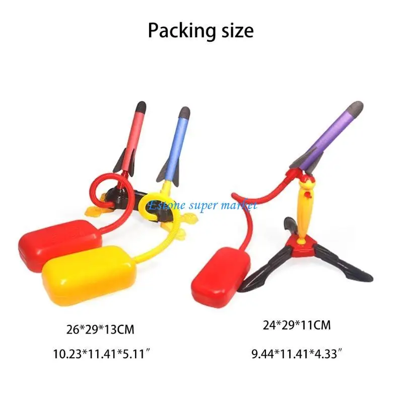 لعبة قاذفة الصواريخ 090B، صواريخ إسفنجية ملونة مع قدم لمنصة الإطلاق، ألعاب مضحكة للاستخدام في الهواء الطلق كهدايا للأطفال #6