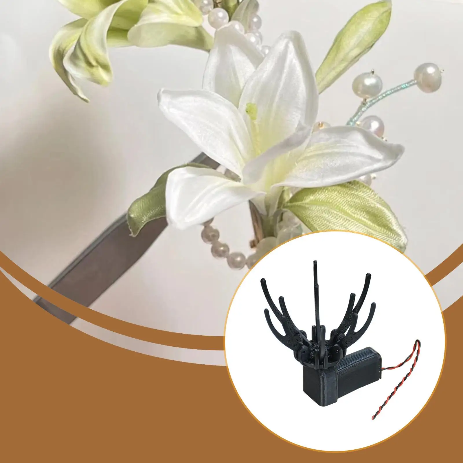 Motorized Blooming Device Adjustable Opening Closing for Artificial Plants and Flowers Wreath Decor Event Party Showcase