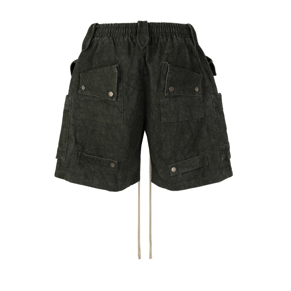 Heavy Industry Tie Dyed Canvas Washed Shell Shorts for Men Wide Leg Baggy Cargo Short Oversize